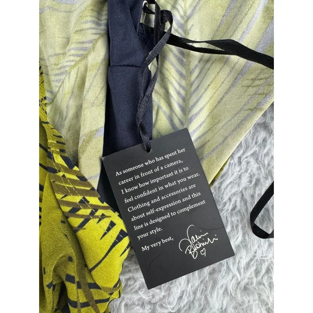 Valerie Bertinelli Womens Palm Leaf Print Dress NWT Size 6 Yellow & Black Polyes - Picture 11 of 16